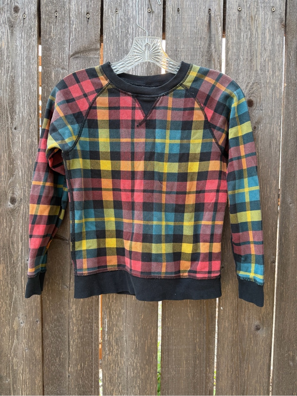 Size 8 Hanna Andersson Plaid Crewneck Sweatshirt - Multicolor